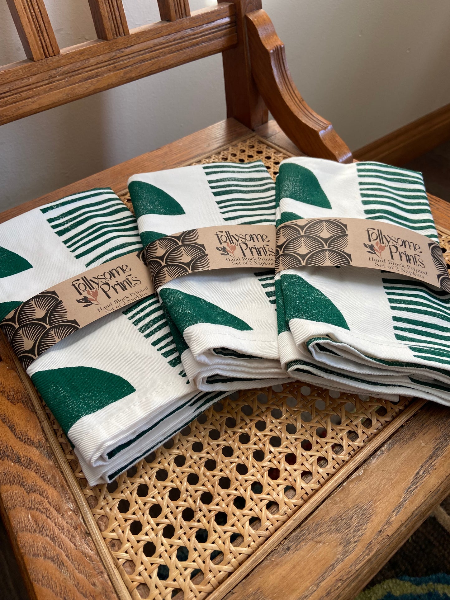 Green Cloth Napkins - Set of 2